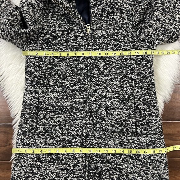J. Crew‎ Size 00 Black White Speckled Boucle Lodge Coat H2632 - Picture 7 of 13